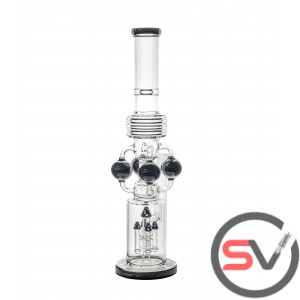FOUR SHERES MUSHROOM PERCULATOR WATER PIPE 21inch - BLACK